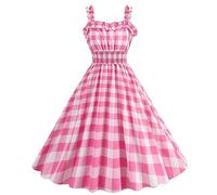 Generisch Costume Rock N Roll - Robe des années 50 - Robe de cocktail vintage à pois - Robe de cocktail vintage années 60 - Jupon swing - Robe rouge à pois blancs - Costume de carnaval - Tenue festive