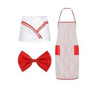 Generisch Costumes de carnaval - Robe de serveur pour cosplay | Vêtements à thème avec tablier assorti et esthétique du cinéma pour bals masqués, carnavals, galas et performances professionnelles de