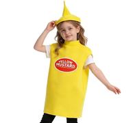 Generisch Costumes pour cosplay, tenue de ketchup amusante avec fermeture éclair, costume de ketchup doux comme décoration de fête, pour de 4 à 12 ans, festival, fête, danse, performance