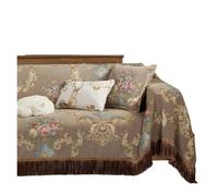 Generisch couchcover, Serviette de canapé à Pompons Four Seasons, Couverture Chenille Anti-griffures de Chat, Coussin en Cuir,for Home(Coffee,1 Seater-180x200cm)