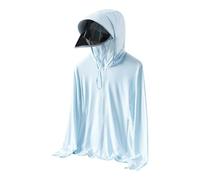 Generisch Couche tricotée pour femme avec bord amovible | Veste de protection solaire légère et respirante pour printemps/été Cardigan marron rouille, bleu clair, XXL