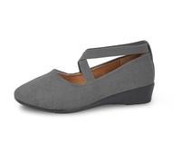 Generisch Couleur Unie Daim Chaussures Décontractées Élastiques UN À enfiler Tempérament Chaussures Confortables S Chaussures Femme 39, gris, 36 EU