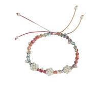 Generisch Couleurs Largeur Naturelle Choix Argenté Bijoux And Hand Chain Ankle Adjustable Beaded Bracelet For Lady Pour Mm Bracelet Plaqué Bracelet Bijoux (Watermelon Red, One Size)