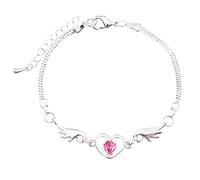 Generisch Couleurs Perles Cadeau Plaqué Anneaux Love Heart Charm Chain Bracelet Hollow Out Heart Bracelets For Women Fashion Jewelry Bracelet Largeur Homme Anneaux (B, One Size)