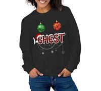 Generisch Couple de Noël Sweat-shirt assorti / J'ai tout ce que je veux pour Noël Chemise/Homme Femme Pull de Noël Une pièce Pyjama Femme Sans, Noir , M