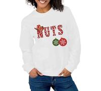 Generisch Couple de Noël Sweat-shirt assorti / J'ai tout ce que je veux pour Noël Chemise/Homme Femme Pull de Noël Renard Arbre, Blanc., M