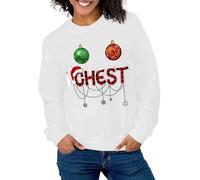 Generisch Couple de Noël Sweat-shirt assorti / J'ai tout ce que je veux pour Noël Chemise/Homme Femme Pull de Noël Une pièce Pyjama Femme Sans, Blanc., XXL