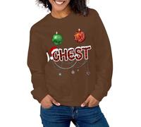 Generisch Couple de Noël Sweat-shirt assorti / J'ai tout ce que je veux pour Noël Chemise/Homme Femme Pull de Noël Une pièce Pyjama Femme Sans, marron, S