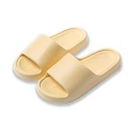 Generisch Couples Femmes Hommes Solide Douche Chambre Maison Antidérapant Respirant Massage Semelle Souple Séchage Rapide Pantoufles Chaussures plates confortables, jaune, 37 EU