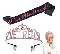 Generisch Couronne à la retraite - Écharpe de retraite heureuse | Idéal pour les fêtes de retraite, les fournitures d'événement, les cadeaux, les faveurs et les décorations