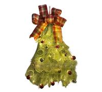 Generisch Couronne de porte de Noël - Décoration de sapin de Noël éclairée avec nœud - Guirlande de sapin artificiel d'intérieur - Pour l'extérieur, cheminée, cheminée, porte, fenêtre de cuisine