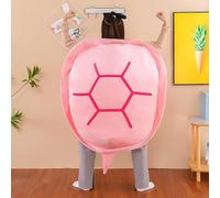 Generisch Coussin de corps en forme de tortue, costume de cosplay tortue portable géante en peluche, amovible, pour enfants et adultes (rose 100 cm)