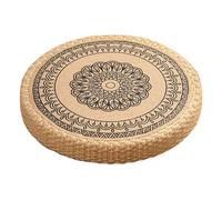Generisch Coussin de méditation, rond, tissé à la main, pour le yoga et la détente, coussin d'assise doux et stable, pour cheminée, yoga et salon
