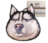 Generisch Coussin rembourré en forme de chien | Tête de husky Coussin douillet | Coussin en peluche pour la maison, appartement, hôtel, dortoir d'étudiant, ferme, intérieur de voiture, salon et