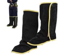 Generisch Couvre-bottes de soudage, bottes de soudage, couvre-pieds en cuir de vachette résistant à l'abrasion pour la protection, Noir 33 cm, A