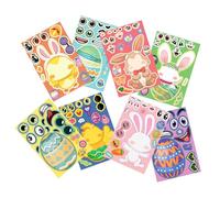 Generisch Créez vos propres autocollants | Lot de 8 autocollants pour le visage de lapin de Pâques, œufs de Pâques, pour artisanat, anniversaire, maison, voiture, voyage, salle de classe