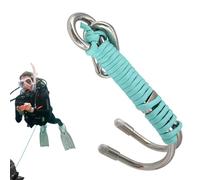 Generisch Crochet de sécurité de plongée - Grotte à double tête en acier inoxydable 316 | Double corde de sécurité résistante à l'eau de mer - Équipement de plongée sous-marine - Crochet de sauvetage