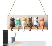 Generisch Crochet mural en forme d'animal - Crochet de manteaux multifonction de dessin animé | Crochet de silhouette de chat | Crochet de silhouette de chat pour économiser de l'espace Panneau de