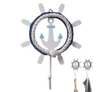 Generisch Crochet pour serviette de plage, porte-serviettes côtière - Crochet mural rustique - Crochet mural décoratif - Crochet de suspension côtier méditerranéen pour salle de bain, chambre à