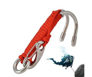 Generisch Crochet récif de plongée - Crochet récif double crochet de sécurité avec pour la photographie sous-marine, rouleau de plongée pour grottes et courants pour votre réussite.