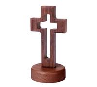 Generisch Croix debout - Décoration de Pâques verticale pour la maison - Décorations d'églises du Christ avec un support - Pour prière, salon, bureau, chambre à coucher, bureau, église, fête, mariage