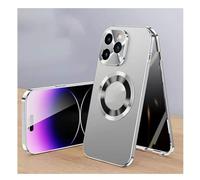 Generisch Cubiccredit Phone Case, Cubiccredit Double-Sided Magnetic Phone Case, Fully Enclosed Glass Buckle Design, for iPhone 11/12/13/14/15/16 Series (Silver,for 12)