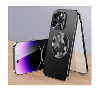 Generisch Cubiccredit Phone Case, Cubiccredit Double-Sided Magnetic Phone Case, Fully Enclosed Glass Buckle Design, for iPhone 11/12/13/14/15/16 Series (Black,for 15promax)