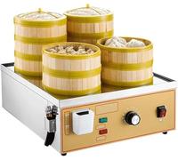 Generisch Cuiseur Vapeur électrique Commercial Dim Sum, Machine à Petits Pains cuits à la Vapeur à 2/4/6 Trous avec Alarme d'ébullition à Sec/pénurie d'eau et Alimentation en Eau indépendante(2Holes)