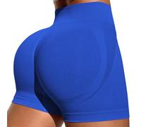 Generisch Cuissard de cyclisme sans couture pour femme - Taille haute - Pour entraînement, yoga, gym, bleu, S