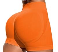Generisch Cuissard de cyclisme sans couture pour femme - Taille haute - Pour entraînement, yoga, gym, Orange, S