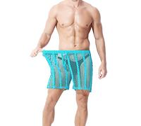 Generisch Culotte à rayures Fancy Full Marks pour hommes - Coupe droite - Maille - Ventilation Motion - Angle plat, Vert menthe., M