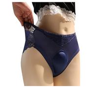 Generisch Culotte Femme Culotte Culotte Culotte Sous-vêtements Filles Sous-vêtements en Dentelle pour Hommes 3D Éponge Cup Coussin U TROIS Triangle Sous-vêtements, bleu, 3XL