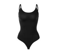 Generisch Culotte gainante avec jambes - Body sans couture pour femme - Grande taille - Tanga - Sangle réglable, Noir , XS