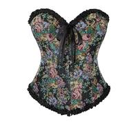 Generisch Culotte gainante pour femme Bustier Shapewear Lingerie Dentelle Taille Push Up Body Paon Costume Corsage, Noir , M