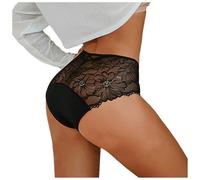 Generisch Culotte menstruelle 2025 pour femme, 4 couches, anti-fuite, culotte menstruelle, culotte menstruelle, culotte bi menstruelle, culotte menstruelle, culotte en latex légère noire pour fille