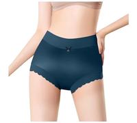 Generisch Culotte sans couture en satin de soie glacée taille haute pour femme grande taille, bleu, L