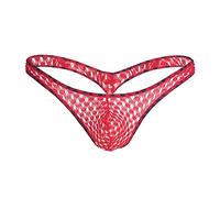 Generisch Culotte Tanga Homme Dentelle Mesh Transparent Respirant Mode, rouge, L