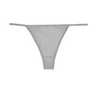 Generisch Culotte tanga pour femme en tissu gaufré - String classique avec côtés étroits - Caleçon minimaliste et confortable pour le quotidien, Style_z06 Gris, S