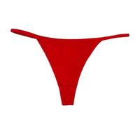 Generisch Culotte tanga pour femme en tissu gaufré - String classique avec côtés étroits - Caleçon minimaliste et confortable pour le quotidien, Style_z08 Rouge, L