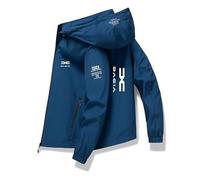 Generisch Da.c_ia Veste de loisirs pour homme avec capuche amovible pour l'extérieur et la ville | Da.c_ia 3D Printed | Respirant & léger Fermeture éclair Top, bleu, L