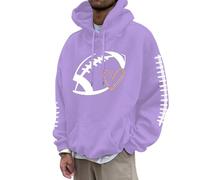 Generisch D'abord essayer puis chiffres hommes fans de football sport sweatshirt joueur de rugby sport rétro hommes rugby pull à capuche hauts sweatshirt M homme, lilas, XL