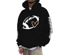 Generisch D'abord essayer puis chiffres hommes fans de football sport sweatshirt joueur de rugby sport rétro hommes rugby pull à capuche hauts sweatshirt M homme, Noir , 3XL