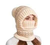 Generisch Damien Bonnet pour femme - Bonnet tricoté chaud et doux avec design réglable - Bonnet chaud en tricot pour femme - Pour activités de plein air, sports d'hiver, camping, randonnée, temps