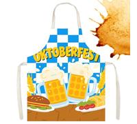 Generisch de cuisine design Oktoberfest Tablier de cuisine respirant réglable avec lacets à carreaux Protection contre l'huile pour le service personnel Barbecue Studio d'art Maison, 01