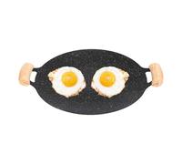 Generisch de cuisson - Poêle ronde coréenne antiadhésive avec poignées - de cuisson compatible avec induction, cuisinière à gaz, de cuisson électrique, barbecue en intérieur ou en