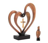 Generisch de cœurs entrelacés, décoration en résine avec cœurs entrelacés et symbolisme Religieux - Statue chrétienne de Couple en pour Mariage, Pâques, Salon, Table