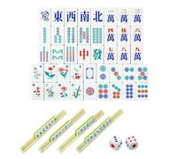 Generisch de pierres Mahjong portable avec plaisir familial | Mini kit de voyage Mahjong pour débutants, fête de famille, fête et anniversaire, camping, piscine, golf, montagne
