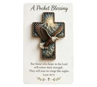 Generisch de poche avec oiseau - Souvenir chrétien fait à la main - Message positif religieux avec carte oiseau, pour adultes, adolescents, amis, prière, méditation, étude biblique