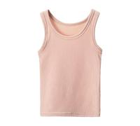 Generisch Débardeur côtelé pour fille avec col rond, structure côtelée fine, doux comme couche de base pour les cours de danse, look de loisirs d'été et tenue légère en couches