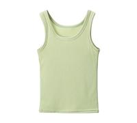 Generisch Débardeur côtelé pour fille avec col rond, structure côtelée fine, doux comme couche de base pour les cours de danse, look de loisirs d'été et tenue légère en couches